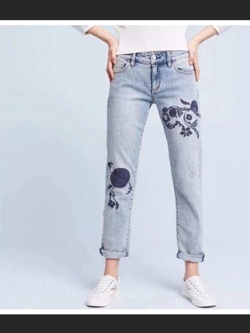 Anthropologie Pilcro And The Letterpress Hyphen Floral Embroidery Jean, 25